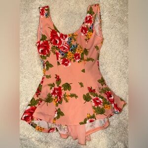 NWT Papaya Floral Sleeveless Peplum Top